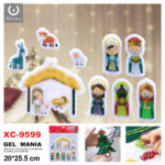 9 Adesivi in gel per decorazioni natalizie forme religiose dimensione 20x25,5cm ideale da attaccare su finestre e vetrine