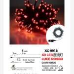 Catena luminosa 60 LED luce rossa da 6 metri con 8 giochi di luce ip44 per uso interno esterno