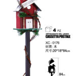 Cassetta postale natalizia in legno dimensioni 20x18x84cm