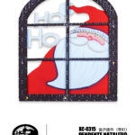 Pendente Natalizio in legno Babbo Natale addobbo per finestra dimensioni 30x26cm