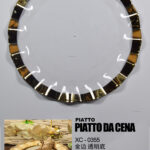 Sottopiatto Natalizio colore trasparente e bordo dorato per addobbi in cucina dimensioni 33x1,8cm