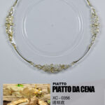 Sottopiatto Natalizio colore trasparente e bordi color oro per addobbi in cucina dimensioni 33x1,8cm