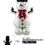 Palloncino decorazione natalizia a forma pupazzo di neve ideale per addobbi dimensione 70x110cm