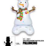 Palloncino decorazione natalizia a forma di pupazzo di neve ideale per addobbi dimensione 75x120cm