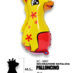 Palloncino decorazione natalizia a forma di giraffa ideale per addobbi dimensione 24x44cm