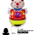 Palloncino decorazione natalizia a forma di clown ideale per addobbi dimensione 26x42cm
