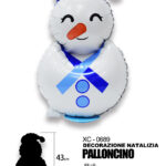 Palloncino decorazione natalizia a forma di pupazzo di neve ideale per addobbi dimensione 25x43cm
