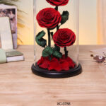 Rosa eterna campana di vetro ideale come ornamento o regalo decorativo dimensioni 17x32cm