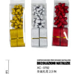 Set fiocchi decorativi natalizi con brillantini dimensioni 6,3x6,3cm