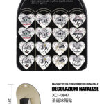 Set 16 pezzi calamite natalizie decorative in vetro con frasi natalizie per frigorifero dimensioni 5x5cm