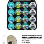 Set 16 pezzi calamite natalizie decorative in vetro per frigorifero dimensioni 5x5cm