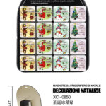 Set 16 pezzi calamite natalizie decorative in vetro per frigorifero dimensioni 5x5cm