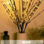 Ramo decorativo con fiori illuminazione 20 luci LED calda alimentazione a batterie (non incluse) dimensioni 70x12cm