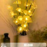 Ramo decorativo con fiori illuminazione 20 luci LED calda alimentazione a batterie (non incluse) dimensioni 70x12cm