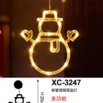 Decorazione luminosa a LED luce calda forma pupazzo di neve con ventosa per fissaggio su vetri e finestre alimentazione a batterie (non incluse) dimensioni 18x20cm