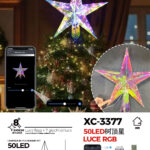 Puntale luminoso a stella per albero di Natale con 50 LED RGB 8 modalità di luci dimensioni 30x30cm controllo tramite app