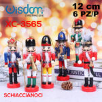 Set da 4 mini schiaccianoci decorativi natalizi in legno altezza 12cmH