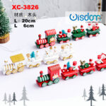 Trenino decorativo con personaggi natalizi in legno dimensioni 20x6cm