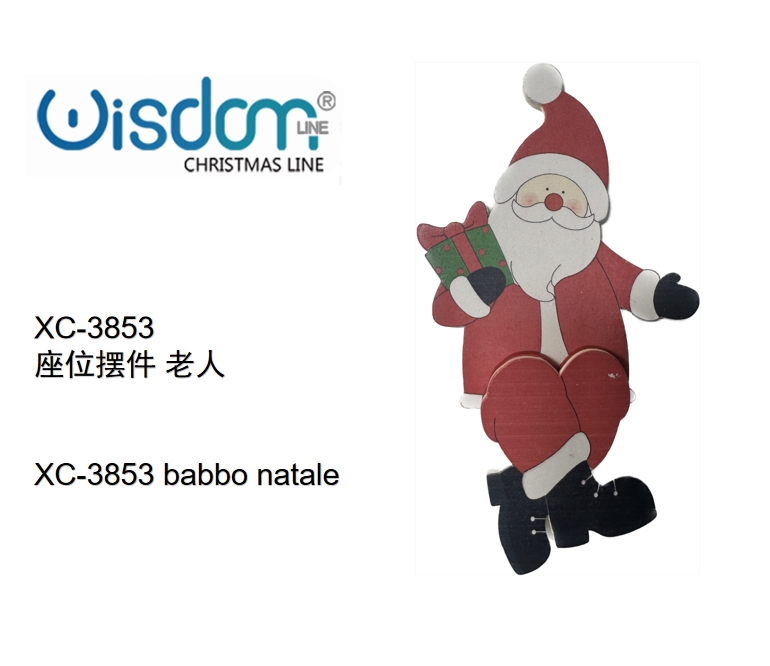 XC-3853 Decorazione Natalizia Babbo Natale in legno - immagine 1