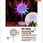 Puntale luminoso a forma fiocco di neve per albero di Natale luce 24 LED multicolor fissa dimensione 22,5cmH alimentazione a batteria