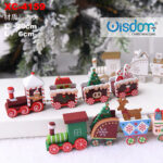 Trenino decorativo con personaggi natalizi in legno dimensioni 20x6cm
