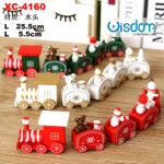 Trenino decorativo con personaggi natalizi in legno dimensioni 25,5x5,5cm