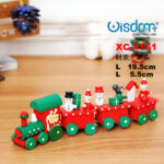 Trenino decorativo con personaggi natalizi in legno dimensioni 19,5x5,5cm