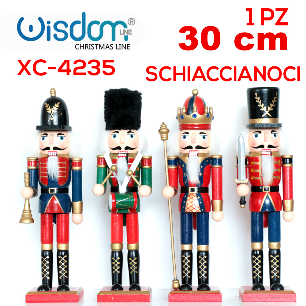 XC-4235 Schiaccianoci decorativi natalizi in legno vari modelli disponibili altezza 30cmH - immagine 1