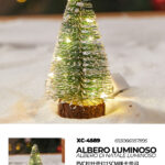 Mini albero di Natale luminoso da tavolo illuminazione 20 LED luce calda alimentazione a batteria (non incluse) dimensioni 15cmH