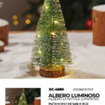 Mini albero di Natale luminoso da tavolo illuminazione 20 LED luce calda alimentazione a batteria (non incluse) dimensioni 20cmH