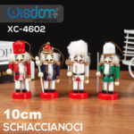 Set da 4 mini schiaccianoci decorativi natalizi in legno altezza 10cmH