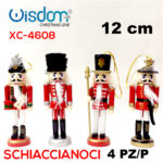 Set da 4 mini schiaccianoci decorativi natalizi in legno altezza 12cmH