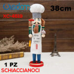 Schiaccianoce decorativo natalizo in legno altezza 38cmH
