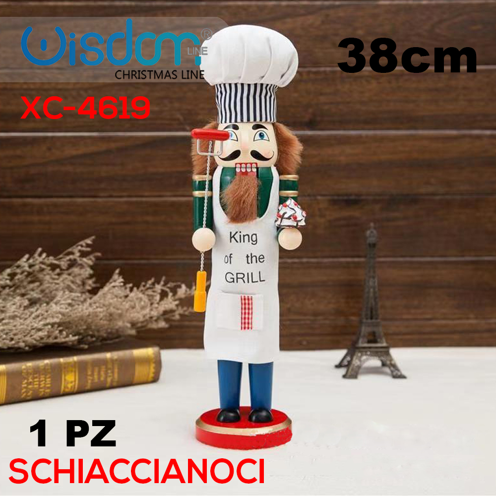 XC-4619 Schiaccianoce decorativo natalizo in legno altezza 38cmH - immagine 1