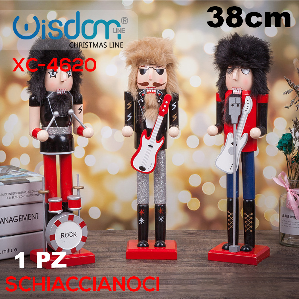 XC-4620 Schiaccianoci decorativi natalizi in legno vari modelli disponibili altezza 38cmH - immagine 1