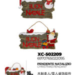 Pendente Natalizio in legno con scritta Buon Natale da appendere  fuori la porta dimensioni 16x30cm