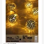 Pendente luminoso Natalizio 0,3 metri a forma di sfere in vetro luminose 10 LED luce calda alimentazione a batterie (non incluse) uso interno