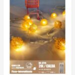 Pendente luminoso Natalizio 0,3 metri a forma di sfere luminose 20 LED REFLEX luce calda alimentazione a batterie (non incluse) uso interno