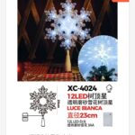 Puntale luminoso a forma fiocco di neve luce bianca per albero di Natale luce 12 LED calda fissa dimensione 23cmH alimentazione a batteria