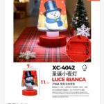 Lampada da tavolo decorativa Natalizia con pupazzo di neve a LED luce bianca dimensioni 7x11cm alimentazione a batterie (non incluse)
