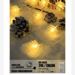 Pendente luminoso Natalizio 0,3 metri a forma di pigne luminose 20 LED REFLEX luce calda alimentazione a batterie (non incluse) uso interno