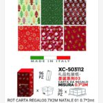 Rotoli carta da regalo natalizi in varie fantasie assortite dimensioni 0,7x2 Metri