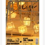 Pendente luminoso Natalizio 0,3 metri a forma di cubetti ghiaccio 20 LED luce calda alimentazione a batterie (non incluse) uso interno