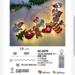 Pendente luminoso Natalizio 1,3 metri a forma di personaggi natalizi 10 LED REFLEX luce calda alimentazione a batterie (non incluse) uso interno