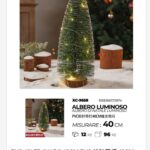 Mini albero di Natale luminoso da tavolo illuminazione 40 LED luce calda alimentazione a batteria (non incluse) dimensioni 40cmH