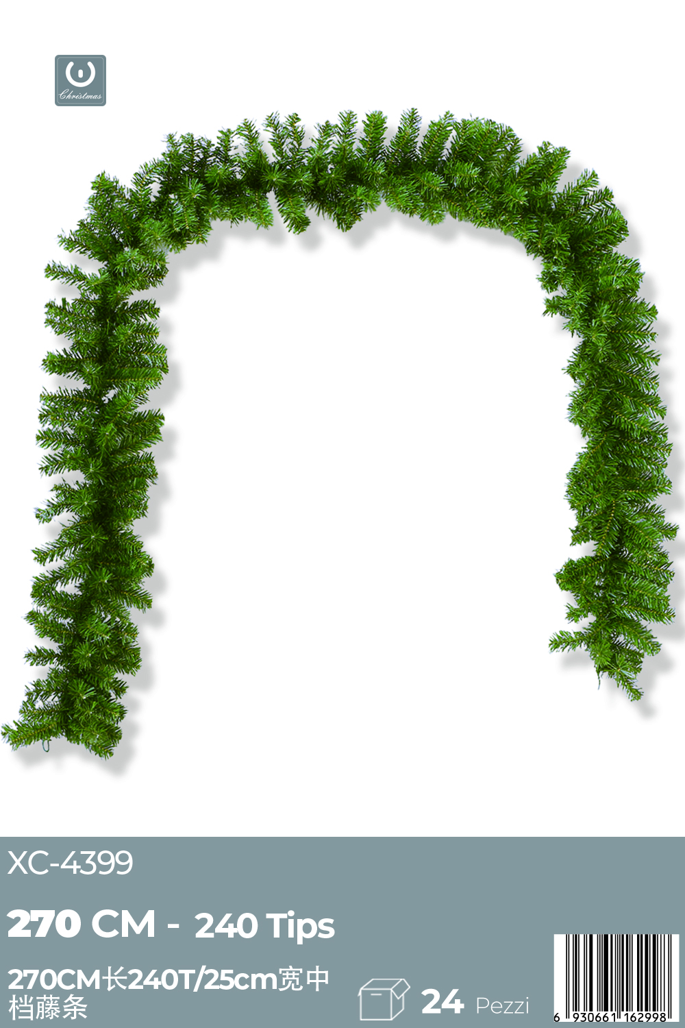 XC-4399 Ghirlanda Natalizia decorativa semplice dimensione 270cm - immagine 1