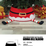 Decorazione natalizia gonna copri base per albero di natale design a forma gambe di Babbo Natale in tessuto morbido dimensioni 55x72x25cm