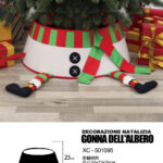 Decorazione natalizia gonna copri base per albero di natale design a forma gambe pupazzo di neve in tessuto morbido dimensioni 55x72x25cm