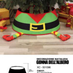 Decorazione natalizia gonna copri base per albero di natale design a forma gambe di Elfo in tessuto morbido dimensioni 55x72x25cm