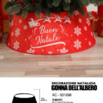 Decorazione natalizia gonna copri base per albero di natale scritta Buon Natale tessuto morbido dimensioni 55x72x25cm